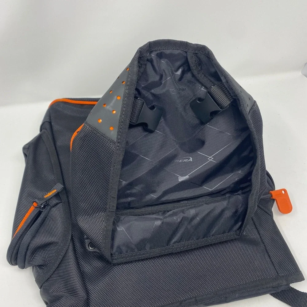 Ibera PakRak Bicycle Pannier Bag Black Orange Quick Release Commuter Bike Bag